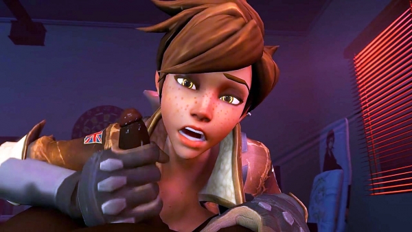 Героиня Overwatch стонет под чёрным хуем: кремпай в мокрую пизду! Топ HD порно