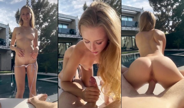 Жестко трахает сочную милашку OnlyFans у бассейна! Лучшее HD порно